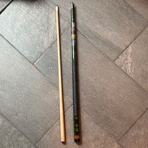 Mayhem Two-Piece Pool Cue Set in Natural Wood and Black